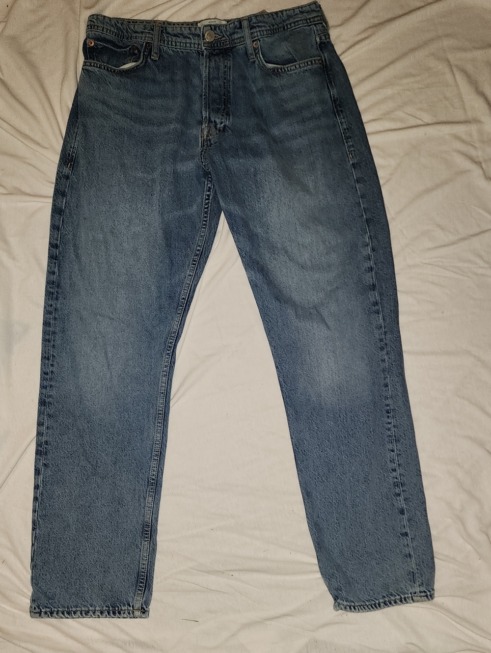 Jack and Jones Men's Medium Blue Straight Jeans Loose Fit 32x32